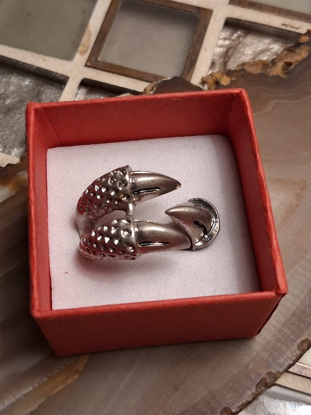 Silver Tone Adjustable Claw Ring - Women's Statement Jewelry